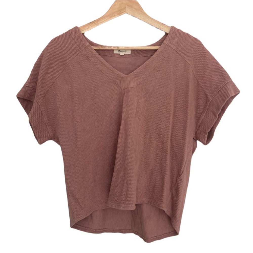 Madewell Ottoman Jacquard V-Neck Top
